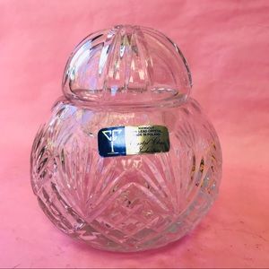 Vintage thick crystal dish with lid